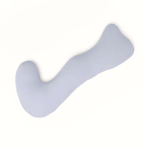 Mochi Mellow Cloud Body Pillow in Grey, Plus size, showing the curved shape and wider leg base