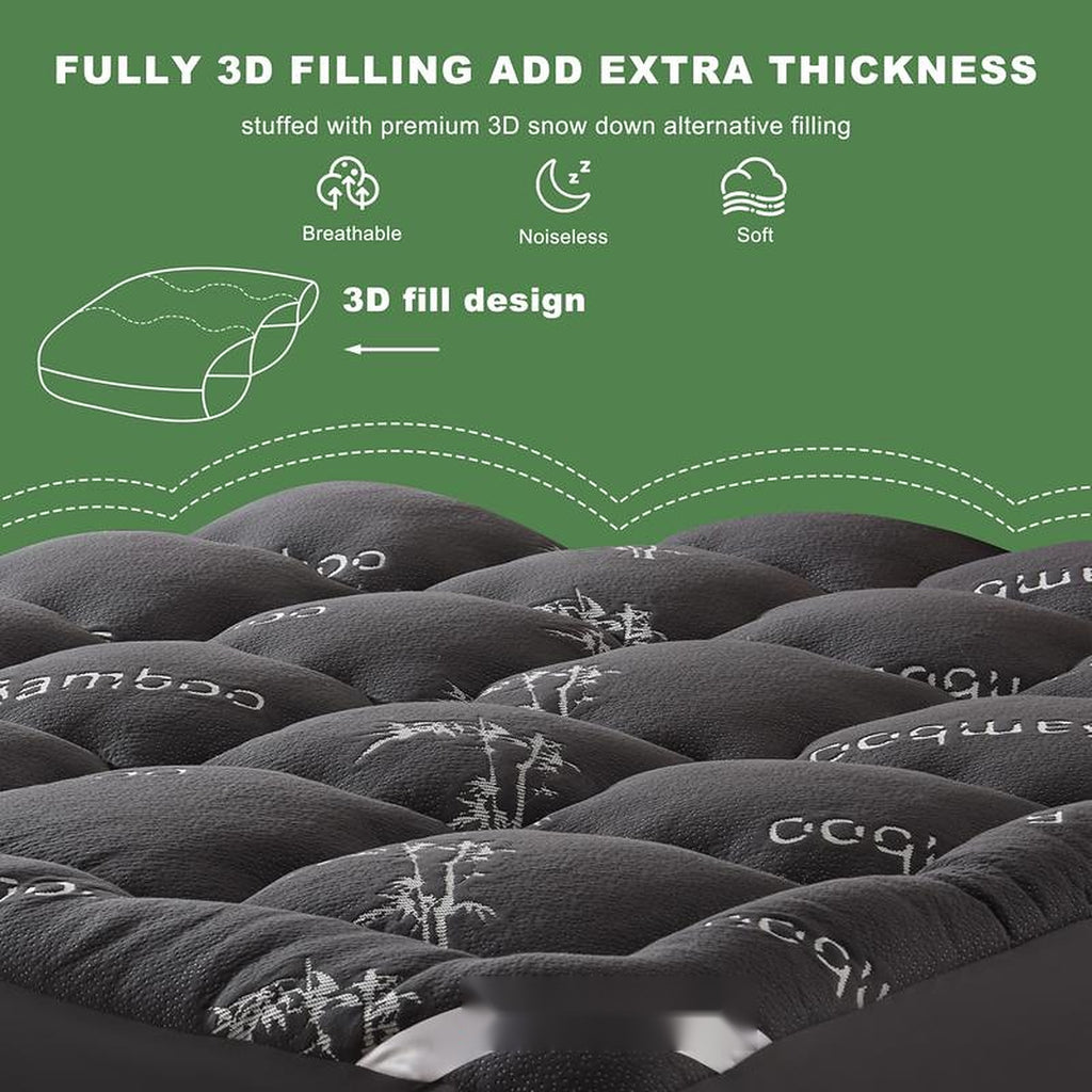 Baffle-box quilting with 3D snow-down-alternative fill — breathable, quiet, soft